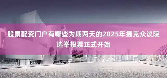股票配资门户有哪些为期两天的2025年捷克众议院选举投票正式开始